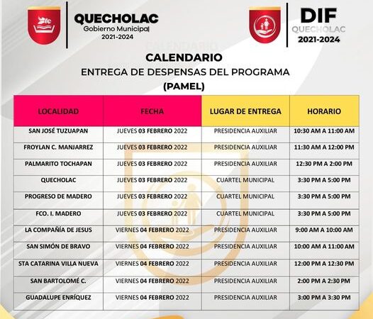 EN QUECHOLAC YA SE ORGANIZA LA ENTREGA DE DESPENSAS DEL PROGRAMA PAMEL.