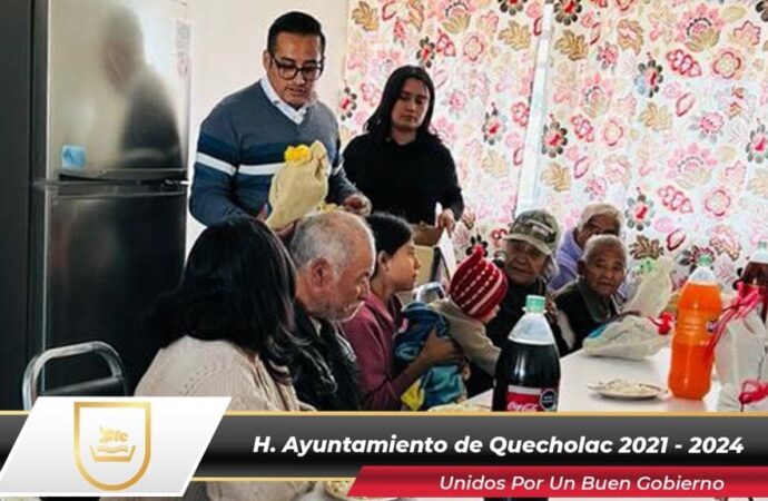 En Quecholac celebran la navidad con los adultos mayores en la Estancia de día.