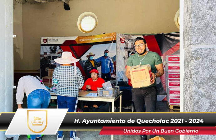 Hacen entrega de Despensas Rezagadas en Quecholac