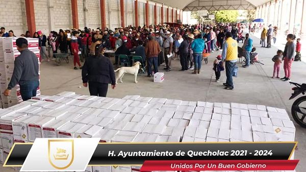 Entregan despensas en Palmarito, Tuzuapan y Manjarres