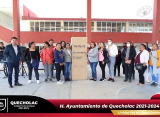Entregan Refrigerador para comedor en Sec. Emiliano Zapata en Villanueva.