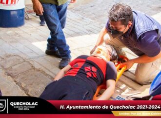 Realizan Simulacro 2023 en el Zócalo de Quecholac