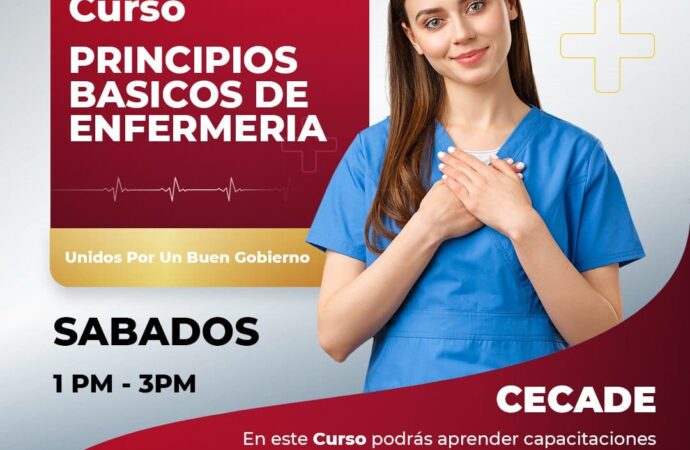 Invitan a la Población a Unirse al Curso de Principios Básicos de Enfermería.