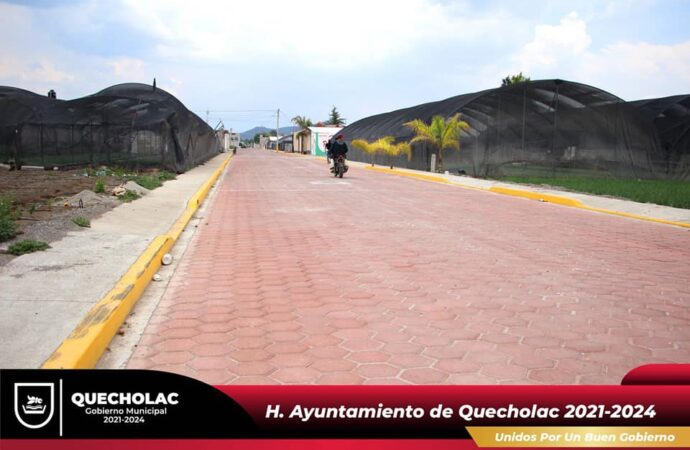 Entregan Adoquinamiento en Palmarito Tochapan