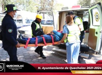 Quecholac participa en el 1er. Simulacro Estatal.