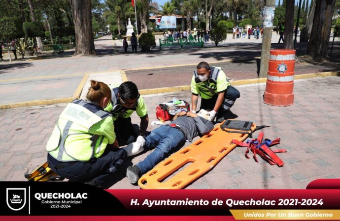 Quecholac participa en el 2do. Simulacro Nacional