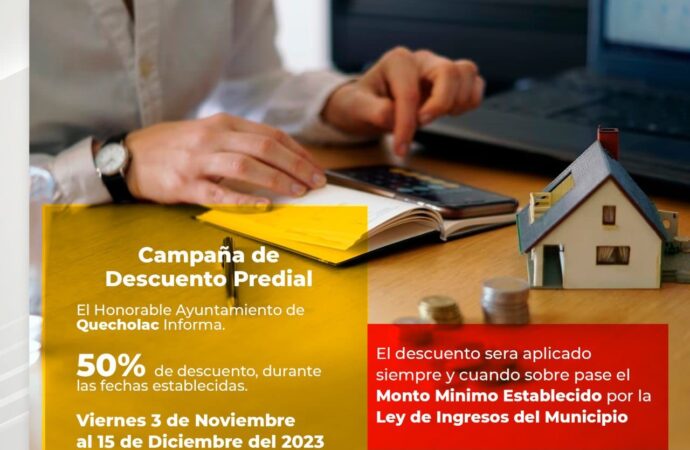 En Quecholac hacen 50% de Descuento en el Predial