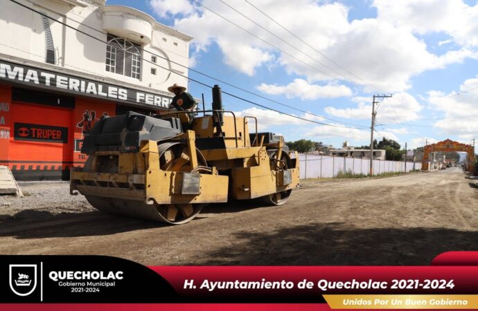 Continúan los trabajo del tramo carretero de la Compañía de Jesús – Quecholac