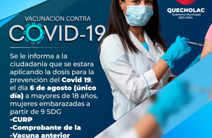 Organizan en Quecholac jornada de Vacunación contra COVID-19