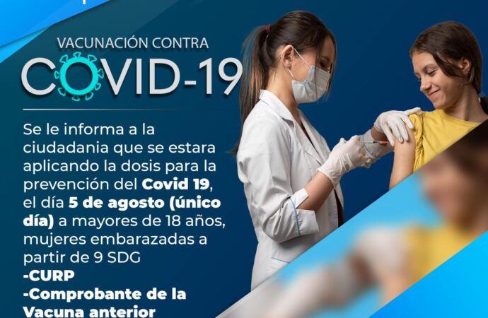 Organizan Vacunación de COVID-19 en Palmarito Tochapan