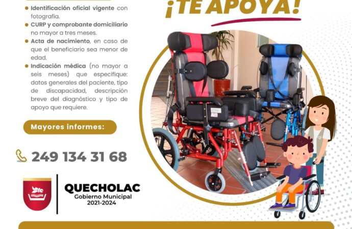 En Quecholac apoyaran con sillas PCI y PCA para personas con parálisis cerebral.