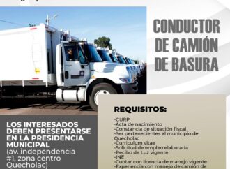 Se buscan Choferes para manejas Camión de recolección de solidos en Quecholac