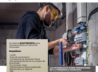 Buscan Electricista para trabajar en el Ayuntamiento de Quecholac.