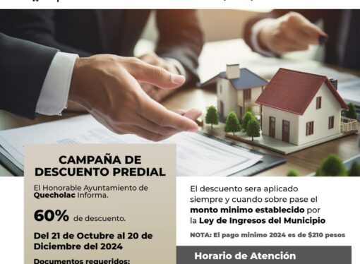 Realizan Descuento Predial en Quecholac