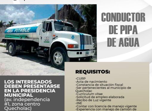 Se Buscan Conductores de pipa de agua.