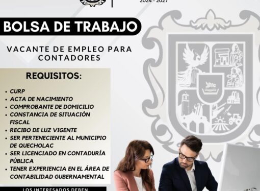 Se abren Vacantes de empleo para Contadores en el Ayuntamiento de Quecholac