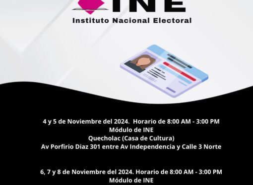 Ya esta el Modulo del INE en el Municipio de Quecholac.