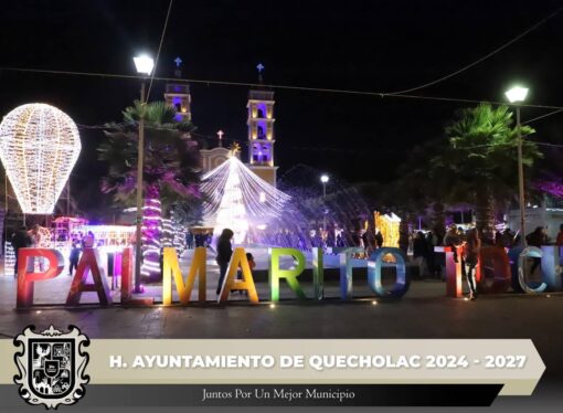 Realizan encendido de villa iluminada en Palmarito Tochapan