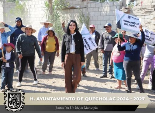 Dan Banderazo de Arranque de Obra en San Bartolomé Coscomaya.
