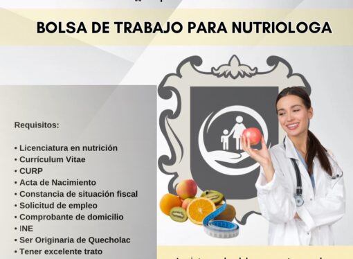 En Quecholac abren la Vacante de Nutriologa