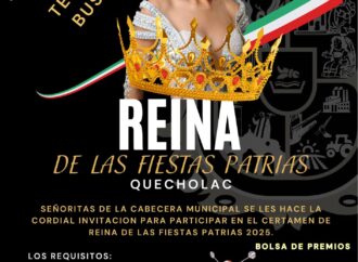 Participa en el certamen de Reina de las Fiestas Patrias Quecholac 2025.
