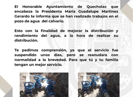 Comunicado sobre el Agua potable