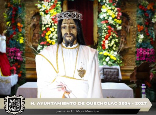 Celebran a Jesús de Nazaret en el Barrio del Rosario en Quecholac.