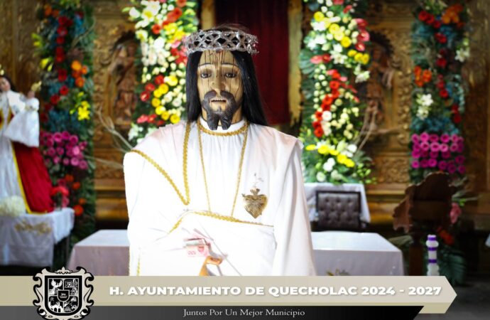 Celebran a Jesús de Nazaret en el Barrio del Rosario en Quecholac.