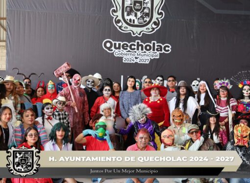 Realizan caravana de día de muertos en Quecholac