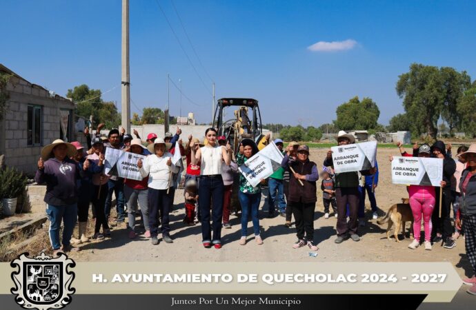 Amplían Red de Drenaje Sanitario en Rancho San Antonio en Quecholac