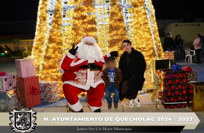 Realizan encendido del Árbol navideño en San José Tuzuapan