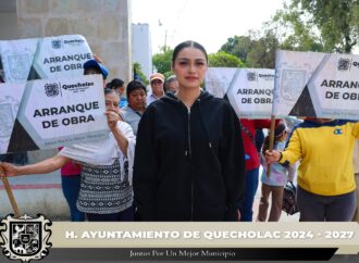 Dan Banderazo de Arranque de obra por rehabilitación de Alumbrado Público en Quecholac