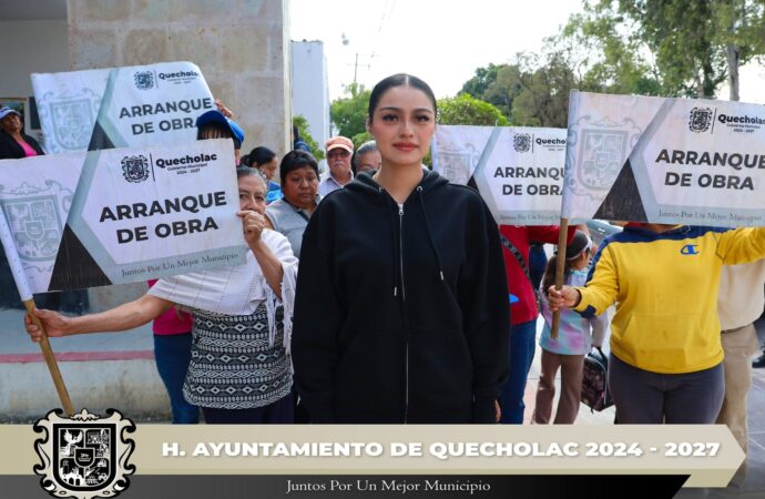 Dan Banderazo de Arranque de obra por rehabilitación de Alumbrado Público en Quecholac