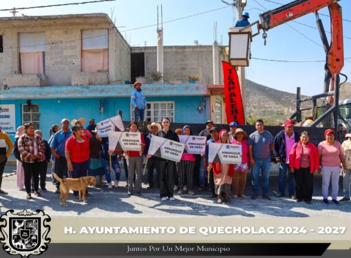 Dan Banderazo de Arranque de obra por Rehabilitación de Alumbrado Público en Santa Catarina Villanueva.