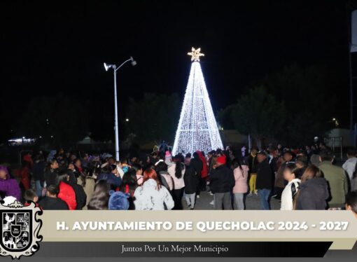 Realizan Encendido del Árbol Navideño en Francisco I Madero