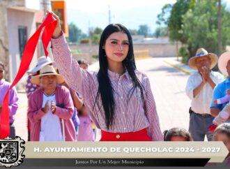 Entregan obra en el Barrio de la Cruz del Reloj en Quecholac