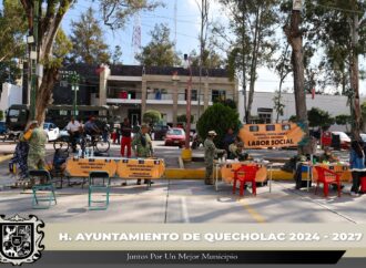SEDENA Realiza labor Social en el Zócalo de Quecholac