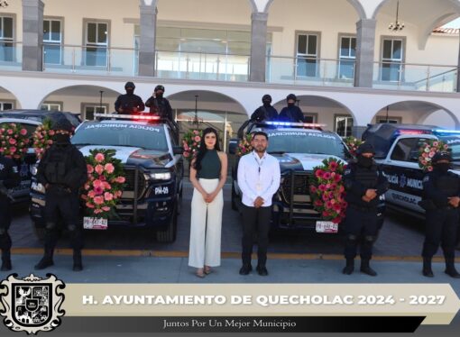 Refuerzan a la Policía Municipal de Quecholac con Patrullas y Equipo Táctico