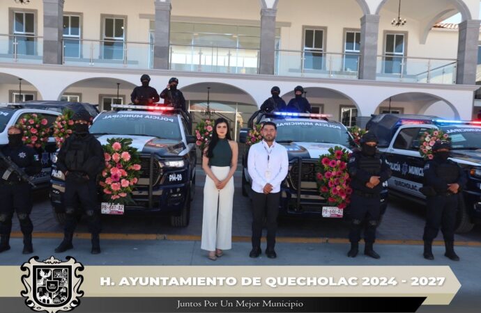 Refuerzan a la Policía Municipal de Quecholac con Patrullas y Equipo Táctico