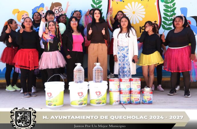 Realizan la entrega de Pintura en el Jardín de Niños de Guadalupe Enríquez.
