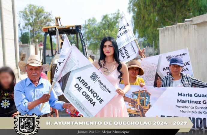 Dan un banderazo de arranque de obra en Guadalupe Enríquez.